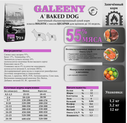 KID GALEENY (цесарка) Holistic для щенков до 16 недель 3 kg 
